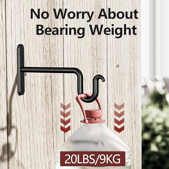 6 Inch Hanging Plant Brackets - 2 Pack Plant Hook for Hanging Plants, Plant Hanger for Hanging Bird Feeders, Flower Baskets, Wind Chimes, Lanterns, Indoor or Outdoor.