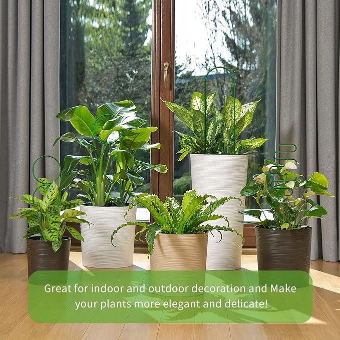 4 Pcs Small Metal Trellis for Potted Plants,Gold Trellis for Climbing Plants Indoor,Mini Trellis for Potted Plant Support Stake House Plant Trellis for Garden Potted,Hoya,Pothos,Flower,Monstera(Green)