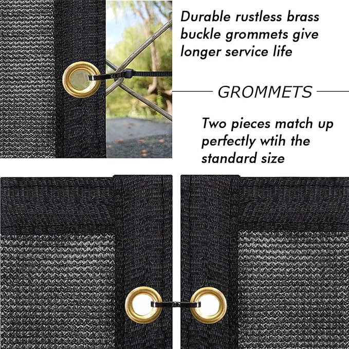 UPGRADE Privacy Screen Fence 5' x 50' Commercial Shade Cover with Brass Grommets Heavy Duty Perfect for Outdoor Back Yard, Black, Customizable