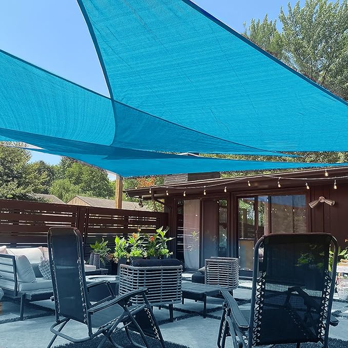 LOVE STORY Custom Size 10'x15'x18' Turquoise Blue Sun Shade Sail Right Triangle Sunshade Fabric Awning Canopy for Patio Backyard Carport Pergola (Customized)