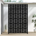 Casaphoria Metal Privacy Screen Outdoor, 72" H x 47" W Freestanding Decorative Privacy Screen for Patio Deck Balcony Garden with Stable Base, Black Brick