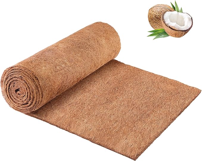 Remiawy Coco Liner Fiber Roll, 16 x 40 Inch Natural Coconut Coir Liner Sheet Coco Mat for Planter Flower Basket, Garden Decoration, Reptile Carpet, Animal Pet Pad, Window Box, DIY Moss Pole, Tortoise