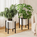 Urban Deco Adjustable Metal Plant Stand Outdoor & Indoor Planter With Stand Fits for 8-14 Inch Plant Holder Mid Century Modern Flower Stand Corner Outdoor Plant Stands for Patio (8-14inch 2PK)