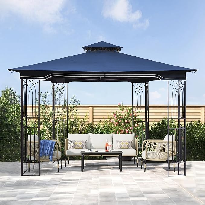 SCOCANOPY Replacement Gazebo Canopy for 10 x 12 Regency II Patio Gazebo Model L-GZ798PST,A101004104,A101004105,(Navy Blue)