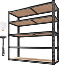 REIBII 40" W Garage Shelving 2500LBS Storage Shelves 72" H Metal Shelving 5 Tier Metal Shelves Adjustable Pantry Shelf for Garage Closet Kitchen Basement 40" W x 19.7''D x 72''H