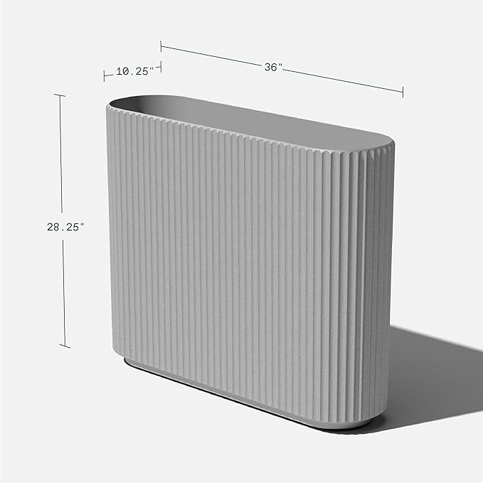 Veradek Demi Series Span Planter for Front Porch, Patio, Backyard | Durable Plastic-Stone Composite Material | Modern Décor for Shrubs, Flowers