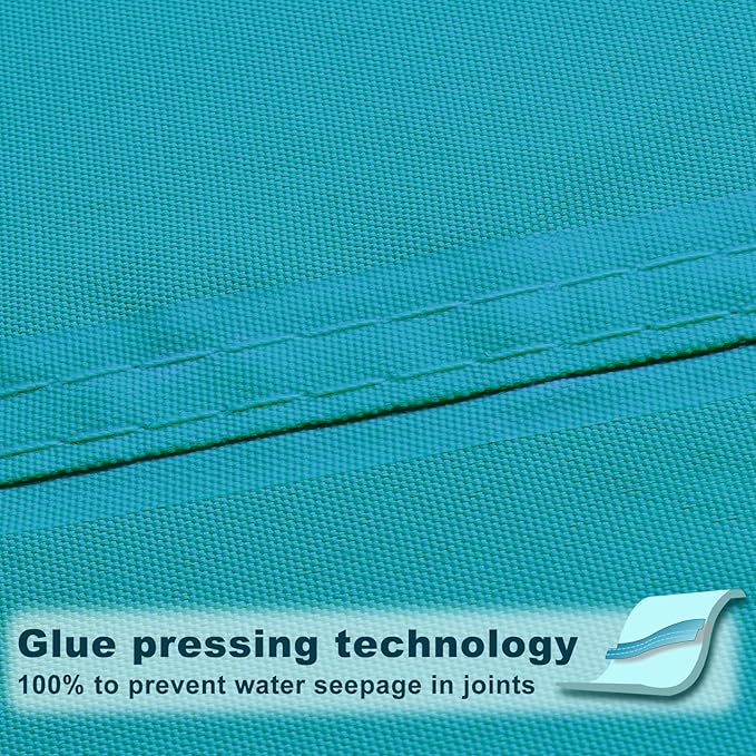 SUNNY GUARD Waterproof Sun Shade Sail 12' x 12' x 12' Turquoise Blue Triangle UV Block Sunshade for Backyard Yard Deck Patio Garden Outdoor Activities and Facility(We Make Custom Size)
