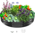 Durable Round Galvanized Steel Raised Garden Bed for Planting,Round Galvanized Steel Fire Ring/Fir Pit for Outdoor- 6×6×1FT,0.8MM Thick (Black, 72 ins Diameter x 12 ins high)