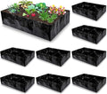 Woanger 8 Pcs 35 Gallon Fabric Raised Garden Bed Garden Bags to Grow Vegetables Planting Garden Containers for Vegetables Outdoor Grow Boxes with 6 Grids Rectangle Planter Pots for Potato Tomato Fruit