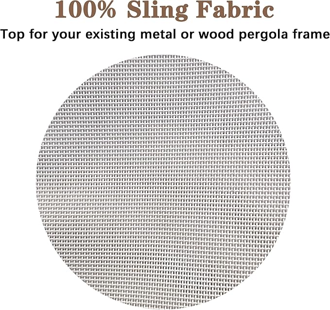 SCOCANOPY Replacement Sling Top for Rona Lowe's Allen + roth 10 ft x 10 ft Freestanding Pergola Sold at Lowe's, L-PG152PST-B (Size: 200" (L) x 103" (W)),Gray