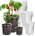 30 Packs 7/5/4 Inch Reinforced Clear Nursery Pots with Drainage Hole, Transparent Variety Pack Plastic Plant Pot Seedling Planter for Vegetable Propagation, Root Cutting, Seed Starting