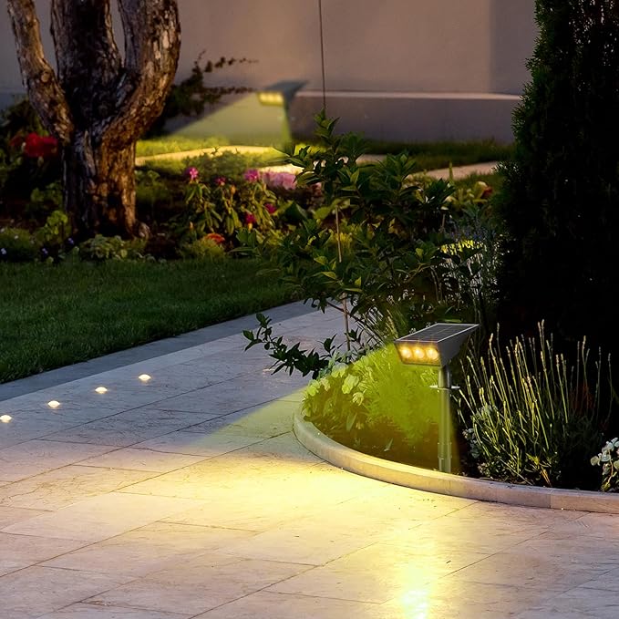 Solar Spot Lights Outdoor, RGB Solar Landscape Spotlights IP65 Waterproof Adjustable Light House Lights Colorful Spot Light for Yard Garden Pathway (4)