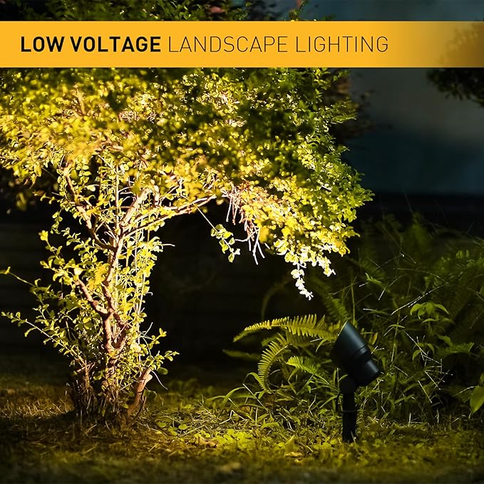 Malibu 20W Landscape Lighting Outdoor Landscape Spotlights Low Voltage 12V AC Warm White Lighting 145Lumen Waterproof for Driveway Yard Lawn Patio Walls Trees 8Pack 8301-9604