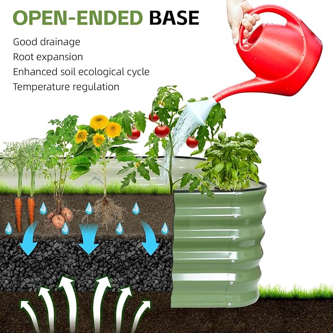 GoCampDriect 6IN1 Raised Garden Bed - 8x3x1.4ft Galvanized Raised Garden Boxes Outdoor Corrosion Resistant | Variable Shape 9x2x1.4ft Metal Raised Garden Beds for Planting Vegetable, Fruits, Flower