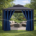 Outdoor Indoor Curtains W52 x L72 for Patio - Weather-resistant Window Panels Privacy Protect Grommet Top Thermal Insulated Home Curtain for Porch Pergola Lawn Garden Hot Tub Area (2 Panels)