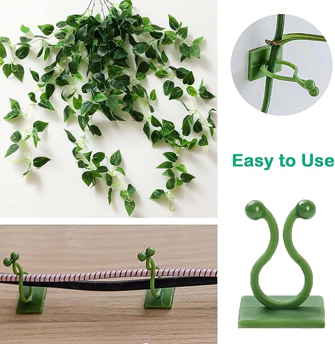 Plant Climbing Wall Fixture Clips, 80Pcs Self-Adhesive Wall Clips Fixer Hooks for Vines, Traction Support Holder, Invisible Leaf Clips for Wall Climbing Plants Indoor Outdoor Decor