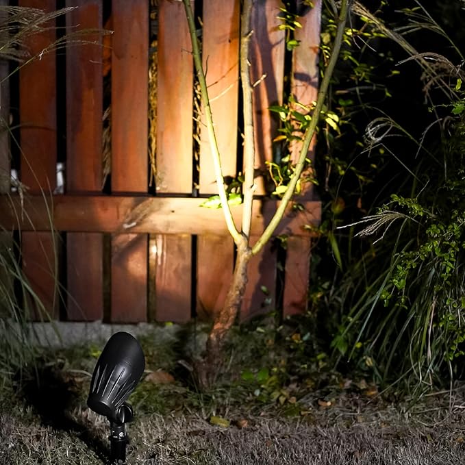 Malibu Landscape Lighting Outdoor 50W Spotlight Waterproof Halogen Floodlight Low Voltage Lights 380Lumen Warm White with Stake for Garden Yard Pathway Lawn Driveway Outdoor Lighting 8301-9601