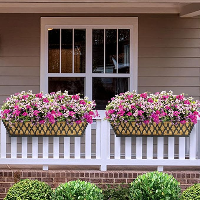 4 Pack 30 Inch Trough Coconut Liners for Window Box Deck Planter Natural Coco Fiber Replacement Liner for Outdoor Plants Rectangular Coir Planters for Porch Balcony Garden Decor