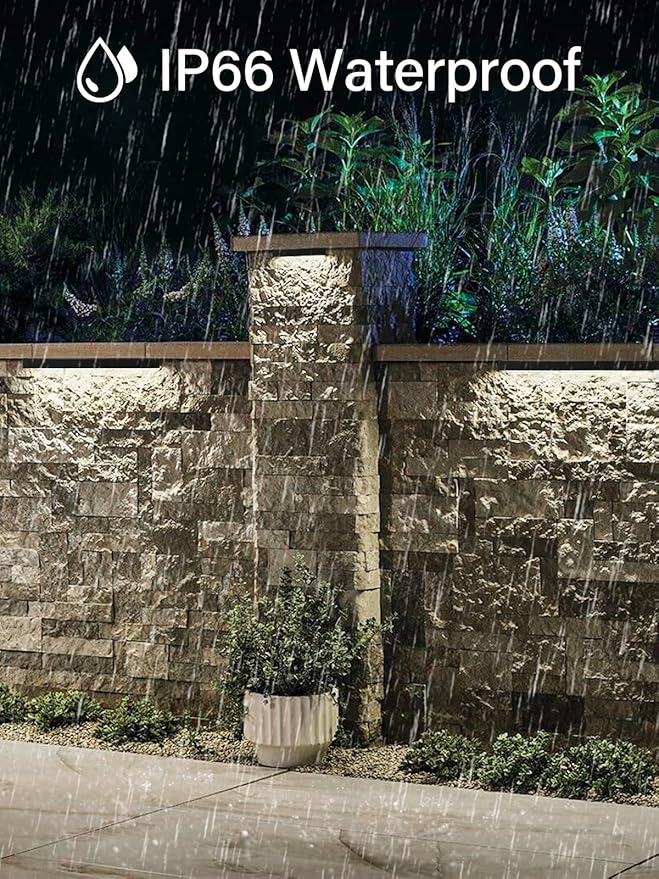 5W Retaining Wall Lights,7 inch LED Hardscape Lighting, Waterproof Low Voltage Landscape Lights,12V Step Lights Outdoor,3000K Soft White Patio Walls Stairs Lighting,12-Pack with Connectors
