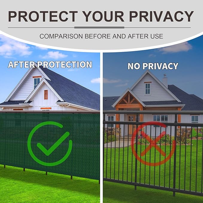 LOVE STORY Custom Size 3'x15' Dark Green Balcony Privacy Screen,UV Block Privacy Fence Screen,90% Shield for Outdoor Pool Garden Apartment Railing
