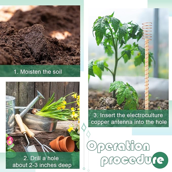 18 Pcs Electroculture Plant Stakes 17 Inches Long Copper Garden Stakes Electroculture Copper Gardening Antenna for Growing Vegetable Garden Plants Support
