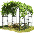 DoCred Garden Arch Trellis for Climbing Plants, 88 Inch Large Garden Trellises Outdoor Metal Plants Support Archway Arbor Tunnel for Vegetables Plant Cucumber Trellis Decoration, Black