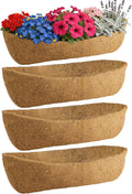 36in Arched Coco Liners for Window Planter Box - 4 Pack 100% Natural Coconut Coir Fiber Liner Replacement for Deck Flower Box, Garden Railing Fence Trough, Wall Planter Basket