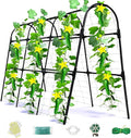 Cucumber Trellis for Raised Bed, U-Shape Garden Arch Metal Support for Climbing Plants, Metal Arch Plant Support Vegetables Trellis, Plant Support for Vine Outdoor (Black, 47*30*47inch(L*W*H))