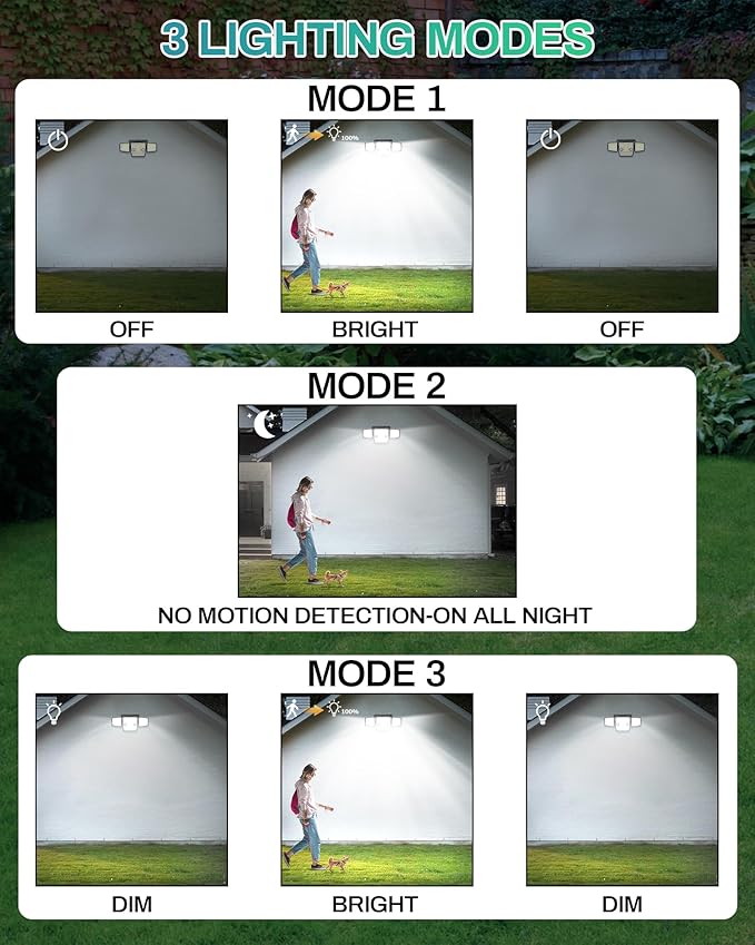 Solar Lights Outdoor, In-Ground or Wall Mount, 180° PIR Motion Sensor, 236 LED 2500 Lumens 360° Illumination Solar Security Flood Light, Dusk to Dawn, 3 Modes, IP65 Waterproof, 4 Pack