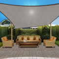 HappyTrends Sun Shade Sail,Heavy Duty UV Protection Beach Shade Canopy Wind sail,Tear and Rust Resistant Patio sail Shade for Yard Deck Lawn Garden Rectangle Sunshade(12'x 16',Grey)