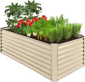 Best Choice Products 6x3x2ft Outdoor Metal Raised Garden Bed, Deep Root Box Planter for Vegetables, Flowers, Herbs, 269 Gallon Capacity, 100% Non Toxic Materials - Beige