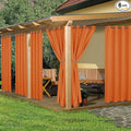 HolidayIdeas Waterproof Outdoor Curtains for Patio, 6 Panels - 54x108 Inches - Weatherproof Privacy Outsides Curtains for Backyard Porch Gazebo, Sunlight & UV Blocking (MeccaOrange, Grommet Top)