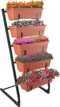 Raised Garden Beds - 5 Tier Vertical Garden Planter - Planters for Outdoor Plants - Gardening and Greenhouse Accessories by Pure Garden (Terracotta)