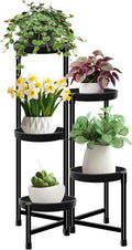 CASIMR Plant Stand Indoor Outdoor, Tall Black Metal Rustproof Stable Plant Stands, 5 Tier 31.6 inch Foldable Multiple Plants Rack Holder Rack Flower Pot Stand Heavy Duty Plant Shelf, Black