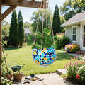 Ceramic Hanging Planter Mosaic Hanging Flower Pot Small Plant Pot for Indoor Plant Disco Ball Planter with Drainage Square Blue
