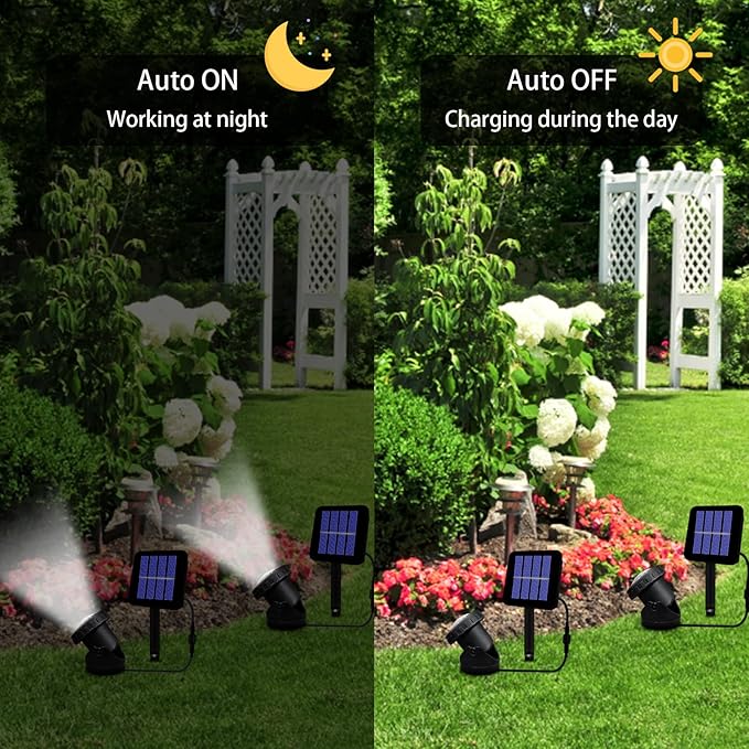 Solar Spot Lights Outdoor, LED Waterproof Pond Light Solar Spotlight Underwater Light Security Lighting Dark Sensing Auto On/Off Adjustable Lighting Angle, for Outdoor Lawn Fish Tank Pool (1 Pack)