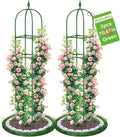 2 Pack Garden Obelisk Trellis for Climbing Plants, 71" Metal Rustproof Plant Support Rose Trellis, Tower Potted Cages for Flowers Fruits Vegetable Vines Indoor & Outdoor, Green(4 Tiers)