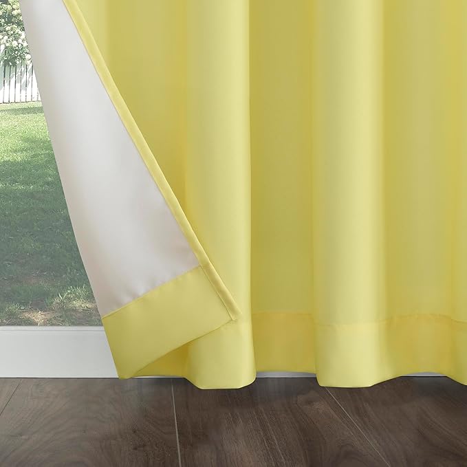 Sun Zero Marina Indoor/Outdoor UV Protectant Energy Efficient Grommet Curtain Panel, 54" x 108", Yellow