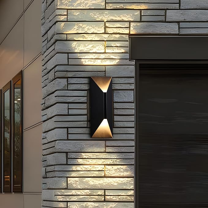 LEONLITE 5CCT Dimmable LED Up Down Wall Light, 100-277V, CRI 90+, IP65 Waterproof, 10%-100% Dimmable for Commercial Outdoor, 14 Inch Modern Porch Light, 2200K/2700K/3000K/4000K/5000K, Pack of 2