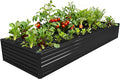 12x4x1.5FT Galvanized Raised Garden Bed,Vegetable Boxes-Rectangle Metal Flower Box,Large Planter Raised Beds Outdoor Garden for Planting,Fruit,Herb-Black