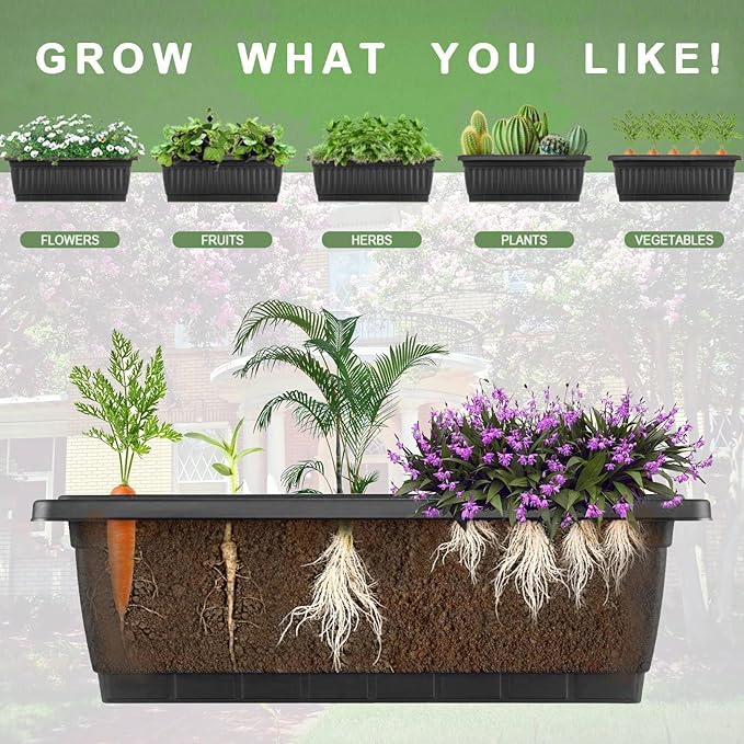 Homdox 3.74FT Vertical Garden Bed, 5 Tiers Vertical Raised Garden Planter, 23 * 26 * 45Inch Outdoor Garden Raised Bed with 4 Hooks, Vegetable Flower Planter Raised Stand for Garden Patio Yard, Black