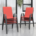 Patio Chairs Set of 8, Stackable Outdoor Dining Chairs for All Weather Textilene Fabric & Metal Frame, Outdoor Chairs Set for Backyard Deck Garden