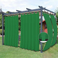 Easy-Going Outdoor Patio Curtains Detachable Tab Top Windproof Weatherproof Curtain for Cabana, Porch, Pergola and Gazebo, Tab Bottom Drape, 2 Panels, 54W x 120L inch, Green