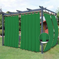 Easy-Going Outdoor Patio Curtains Detachable Tab Top Windproof Weatherproof Curtain for Cabana, Porch, Pergola and Gazebo, Tab Bottom Drape, 2 Panels, 54W x 108L inch, Green