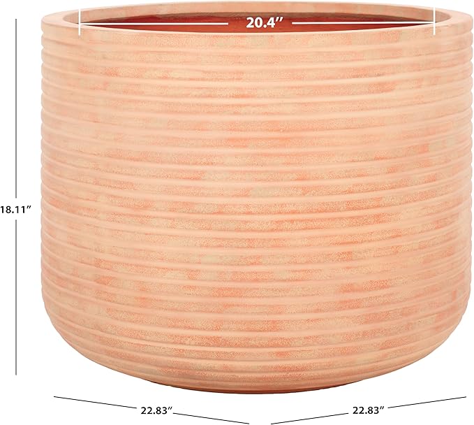 SAFAVIEH Outdoor Collection Nardo Terracotta Cement Ficonstone Planter Pot