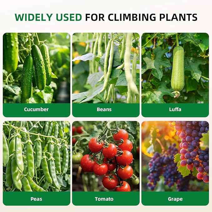 Cucumber Trellis for Raised Bed, U-Shape Garden Arch Metal Support for Climbing Plants, Metal Arch Plant Support Vegetables Trellis, Plant Support for Vine (Black, 31.5 * 30 * 47inch(L*W*H))