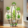 JUSTOGO Plant Stand Indoor with Grow Lights - 7 Tiered Large Plant Shelf Indoor, 47" Corner Plant Stands for Indoor Plants Multiple, Metal Plant Rack Flower Holder Display for Living Room, Home Decor