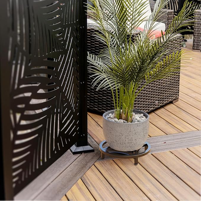 Zhongma 2 Pack 11.8" Fully Assembled Sturdy Potted Plant Stand Flower Pot Holder Heavy Duty Construction, Low Plant Stand for Home Indoor and Outdoor, Sturdy plant riser and saucer without Installation Required