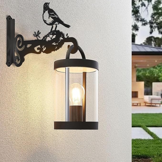 4-Pack Aesthetic Wall Plant Hanger Indoor and Outdoor – 10 Inch Metal Hanging Plant Bracket with Beautiful Bird Pattern – Heavy Duty Plant Hooks for Hanging Plants, Bird Feeder, Wind Chime, Lantern