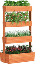 FILWH Wooden Raised Garden Bed Vertical Planter Box, Freestanding Plant Stand for Indoor Outdoor Plants, Herbs, Flowers, Vegetables, Gardening (Reddish Brown, 4-Tier，29.9 x 17.9 x 55in)